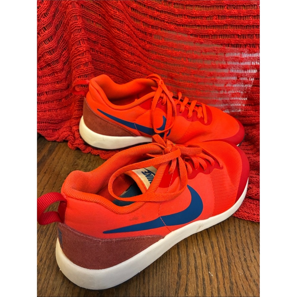 Nike Bright Orange Sneakers with Blue Swoosh 7 - Picture 3 of 6